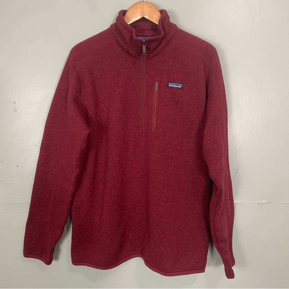 Patagonia Men’s Better Sweater 1/4‎ Half Zip Pullover Sz Large Burgundy Red